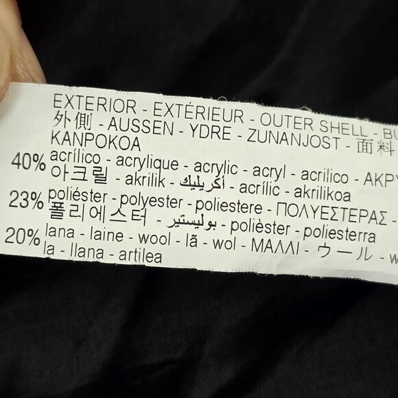 Zara Woman Coat Womens XL Gray Glen Plaid Belted Wrap Wool Alpaca Mohair Blend - Picture 14 of 15